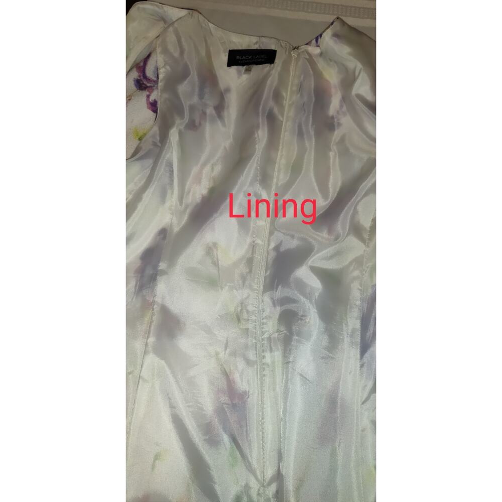 Black Label Evan Picone Sheath Dress Sz 14 Floral  Art To Wear Church Artsy - Picture 10 of 16